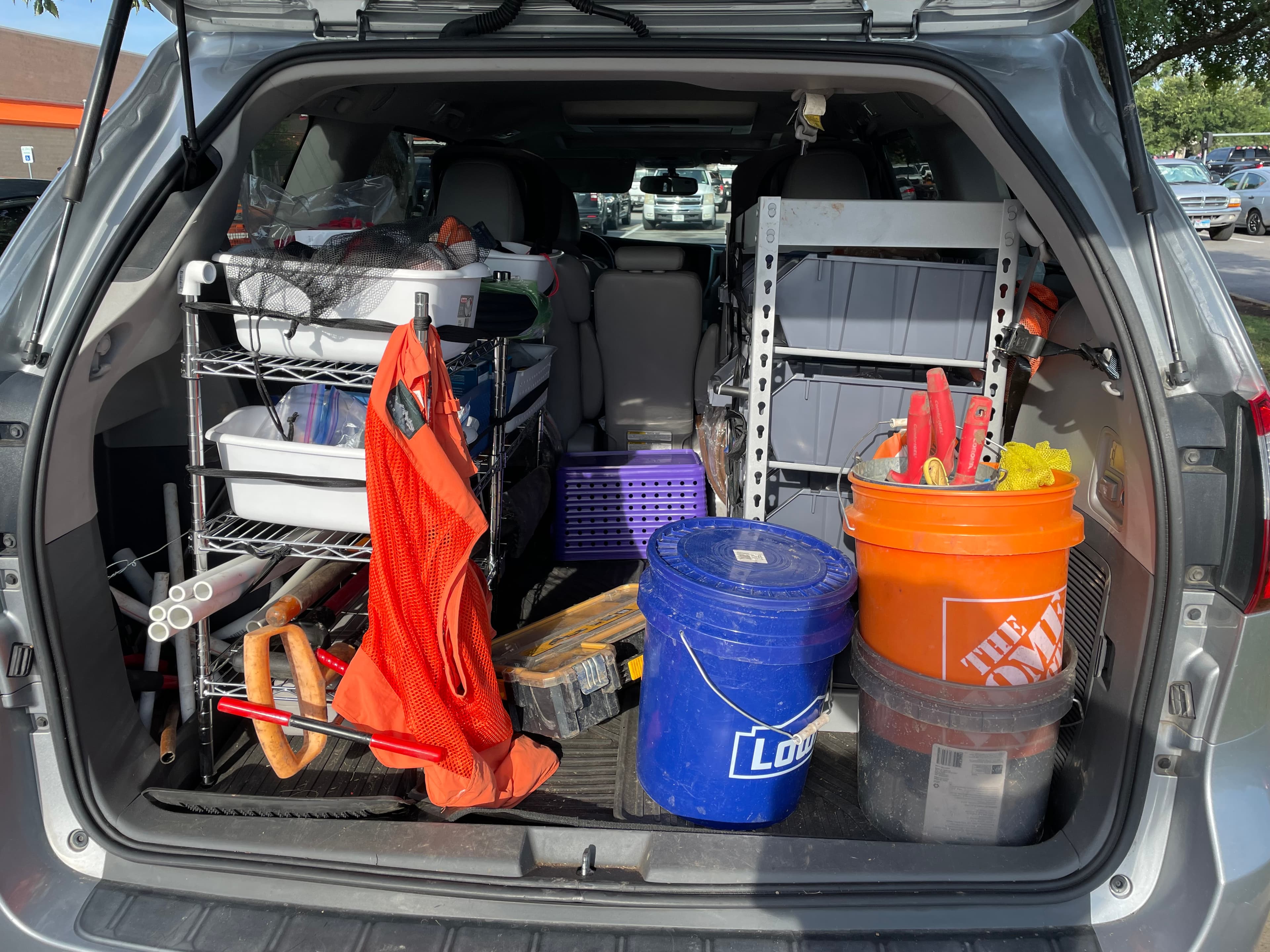Irrigation tools and parts laid out for a service call