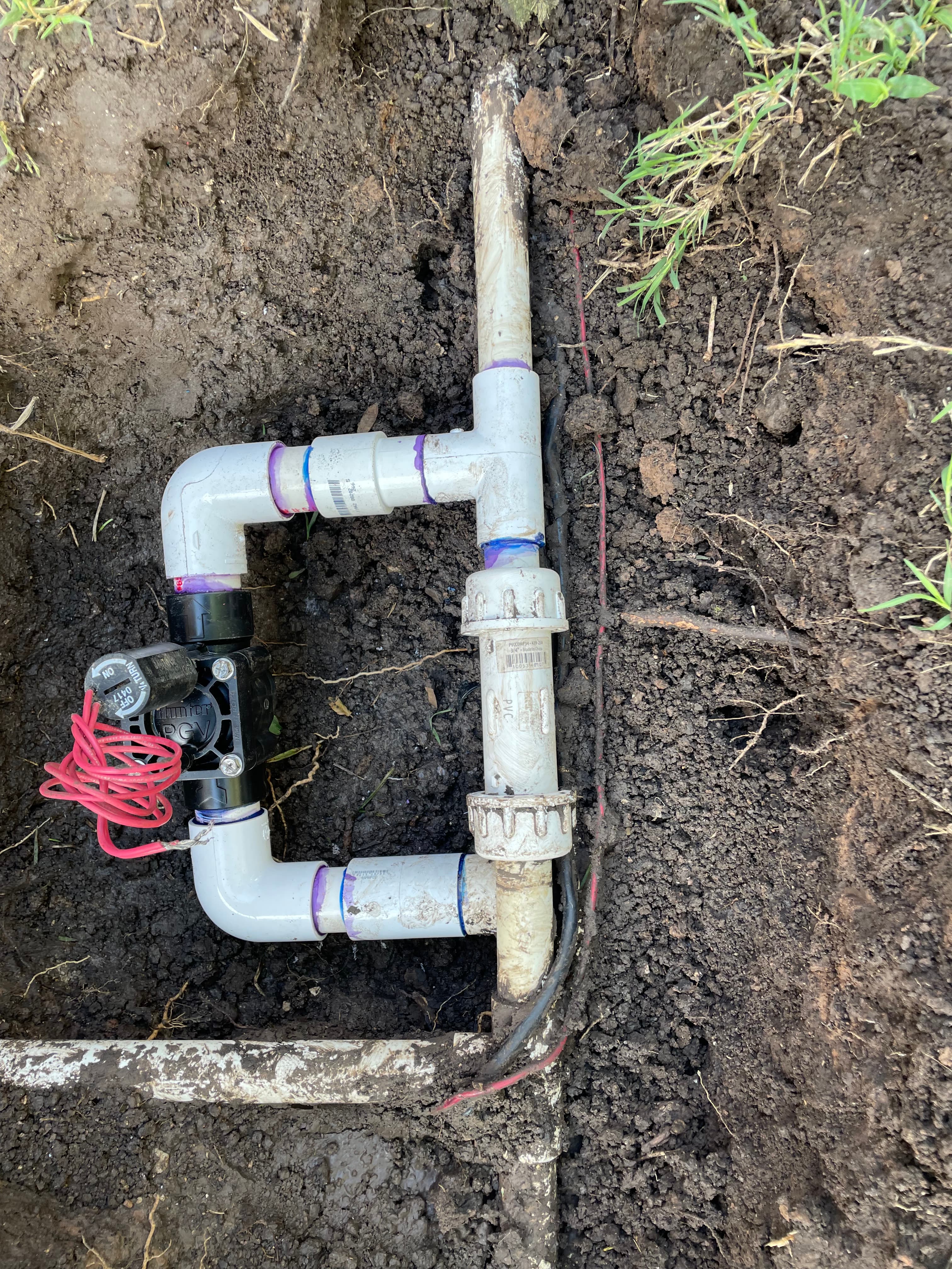 New sprinkler valve installed after replacement